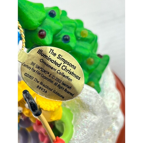 SIMPSONS Bradford Christmas Ornament Illuminated “Homer For The Holidays” w/Tags - Picture 7 of 7